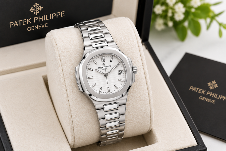 ساعت مچی مردانه Patek Philippe Nautilus با صفحه سفید- قسطی