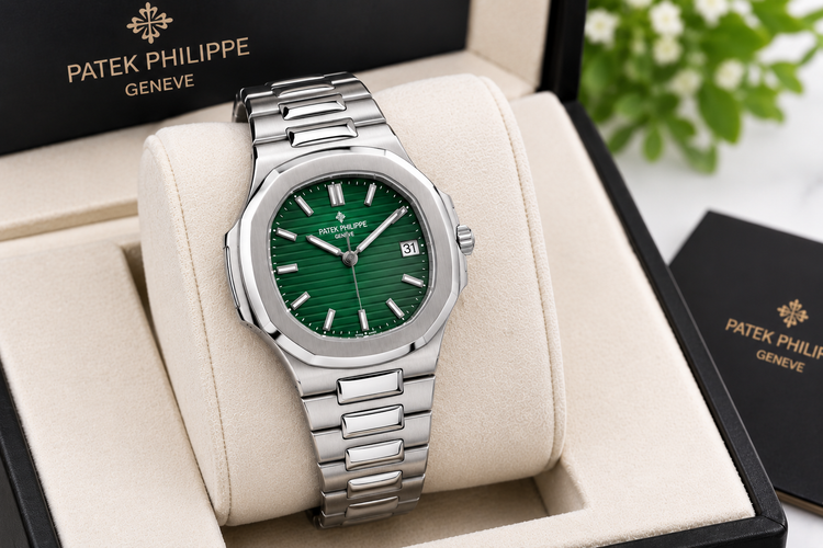 ست ساعت مردانه و زنانه Patek Philippe Nautilus صفحه سبز بند سیلور- قسطی