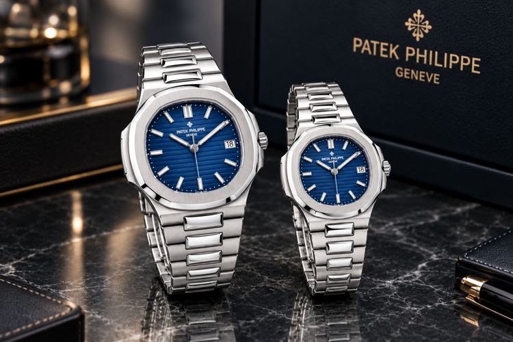 ساعت مچی Patek Philippe مردانه و زنانه طرح Nautilus صفحه آبی قسطی