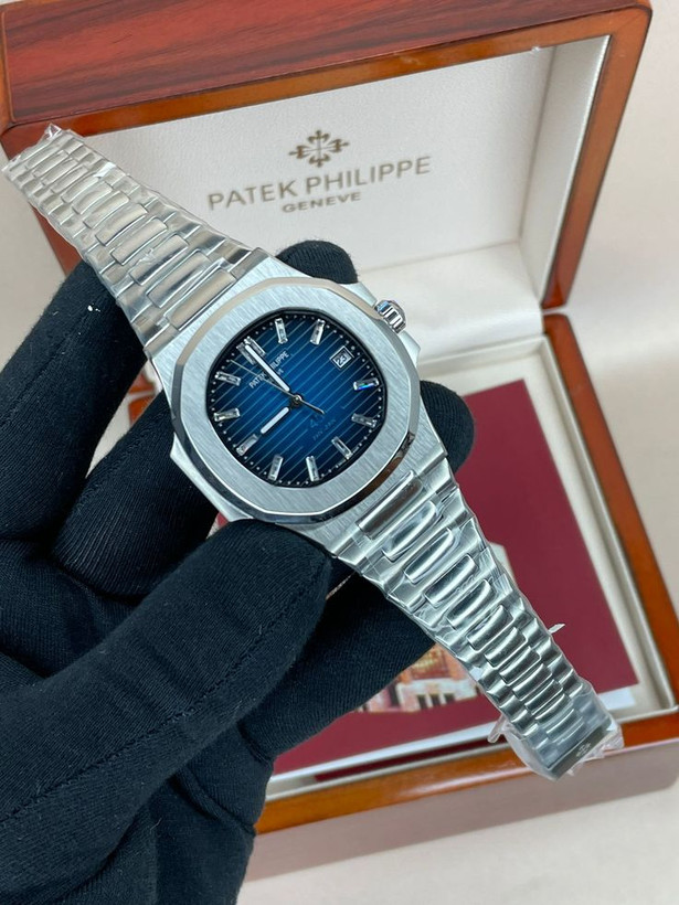 ساعت مچی Patek Philippe مردانه و زنانه طرح Nautilus صفحه آبی قسطی